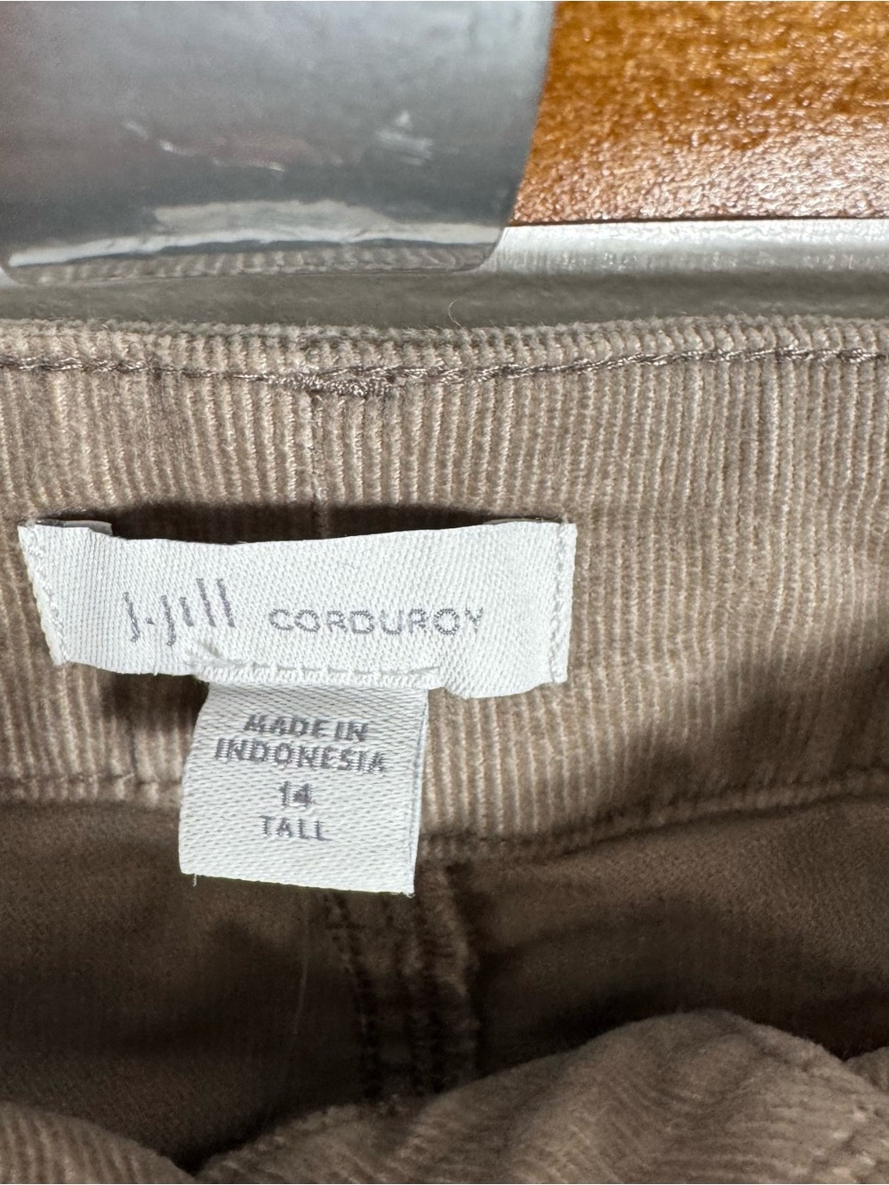 J. Jill Corduroy Bootcut Pants Size 14 Tall Brown (Driftwood) NWT 34" Inseam - Picture 4 of 9